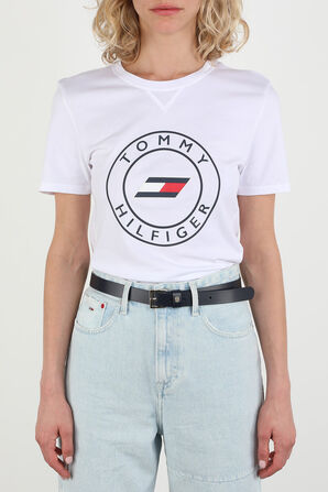 Monogram Belt in Blue Leather TOMMY HILFIGER